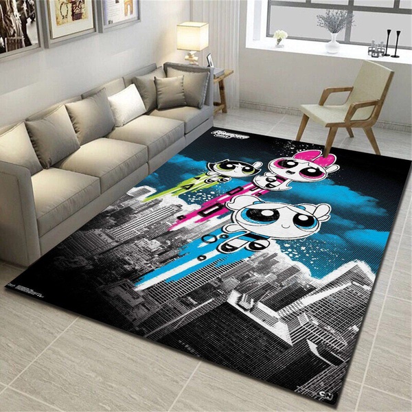 Powerpuff Girls Flight Area Rug, Living Room Bedroom Carpet