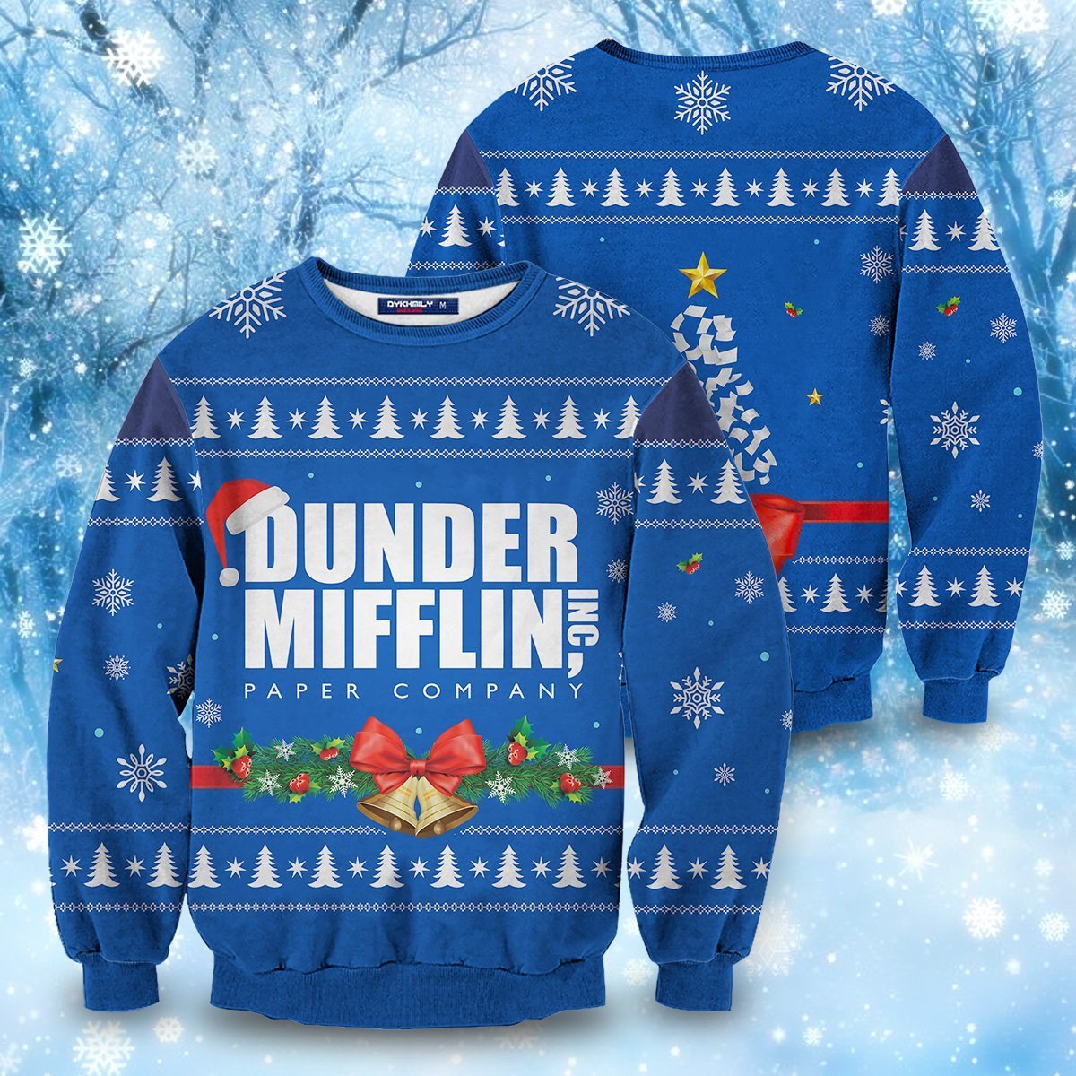 The Office Christmas Sweater Dunder Mifflin Paper Company Blue Ugly Sweater