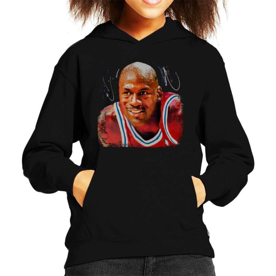 Sidney Maurer Original Portrait Of Michael Jordan Chicago Bulls Kid’s Hooded Sweatshirt