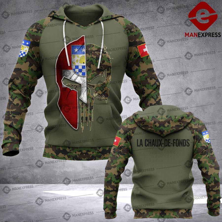Spartan La Chaux de Fonds – Swiss Camo army Pns 3D printed hoodie NQA