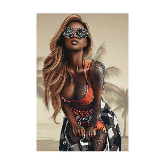 Sexy Tattoo Woman Canvas Pop Art Posters And Prints Art Girl