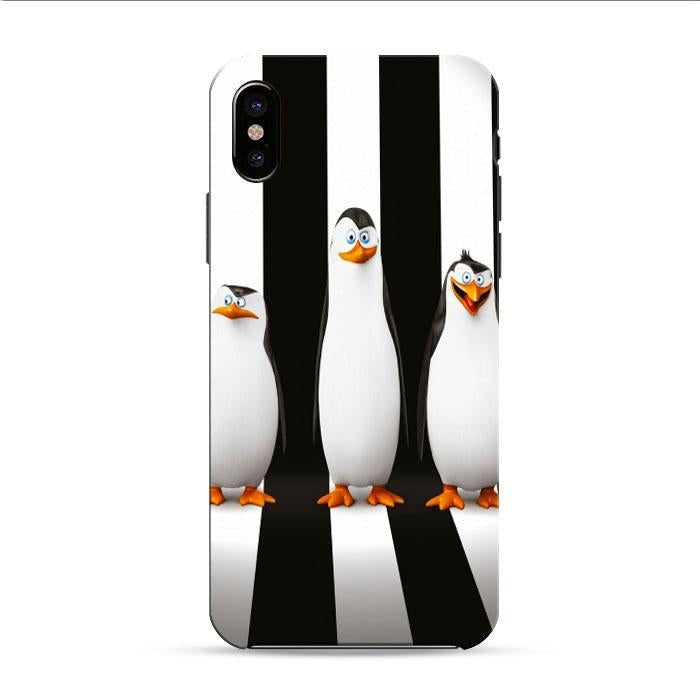 Penguins Of Madagascar Black White Striped iPhone XS 3D Case