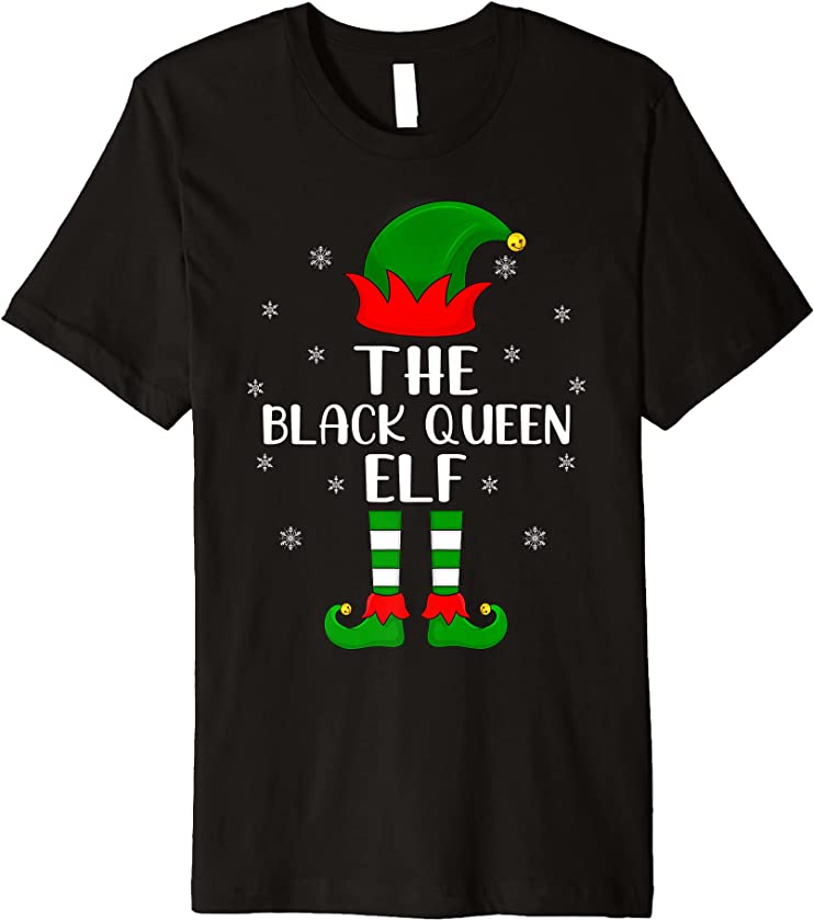 The Black Queen Elf Christmas Party Matching Family Xmas Premium T-Shirt