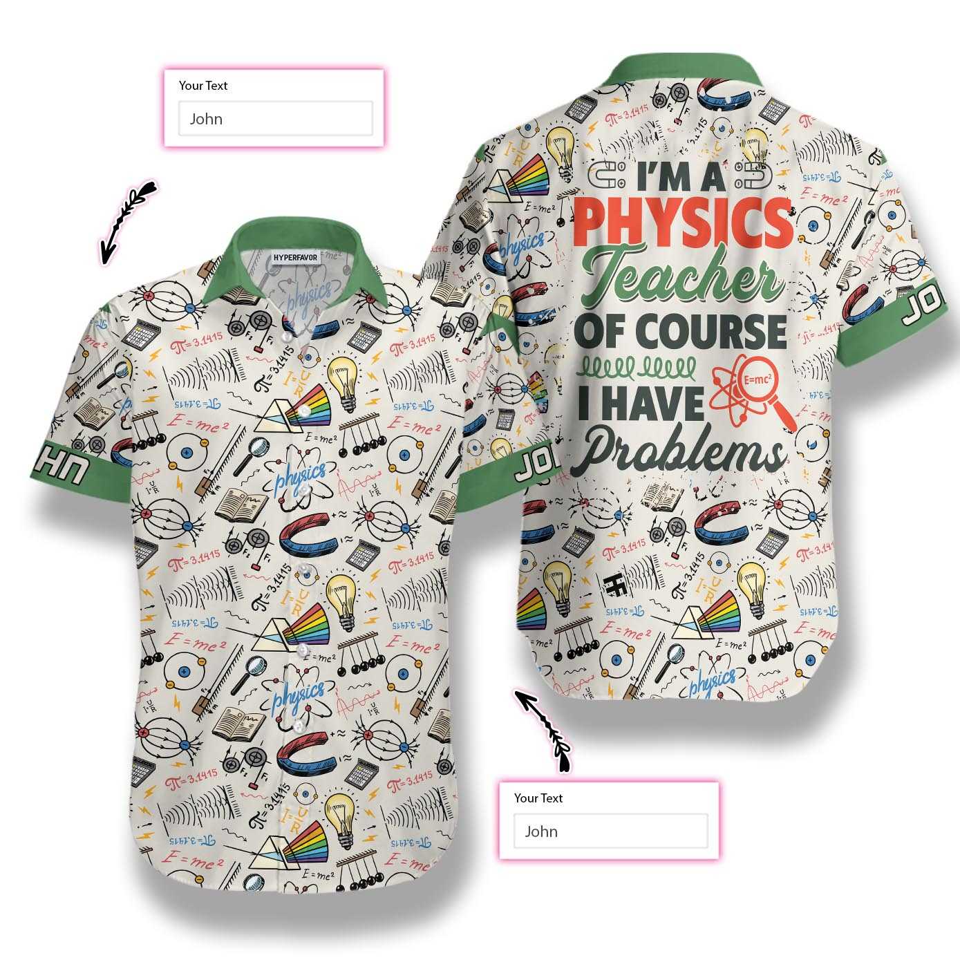 I Am A Physics Teacher Custom Name Aloha Hawaii Shirts For Men Women Ha72334