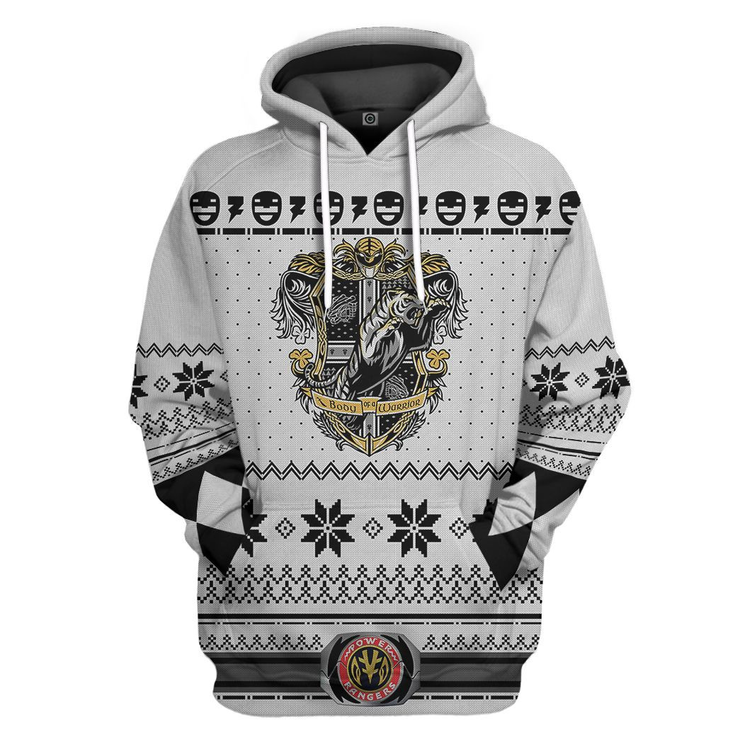 3D White Power Ranger Christmas Custom Tshirt Hoodie Apparel