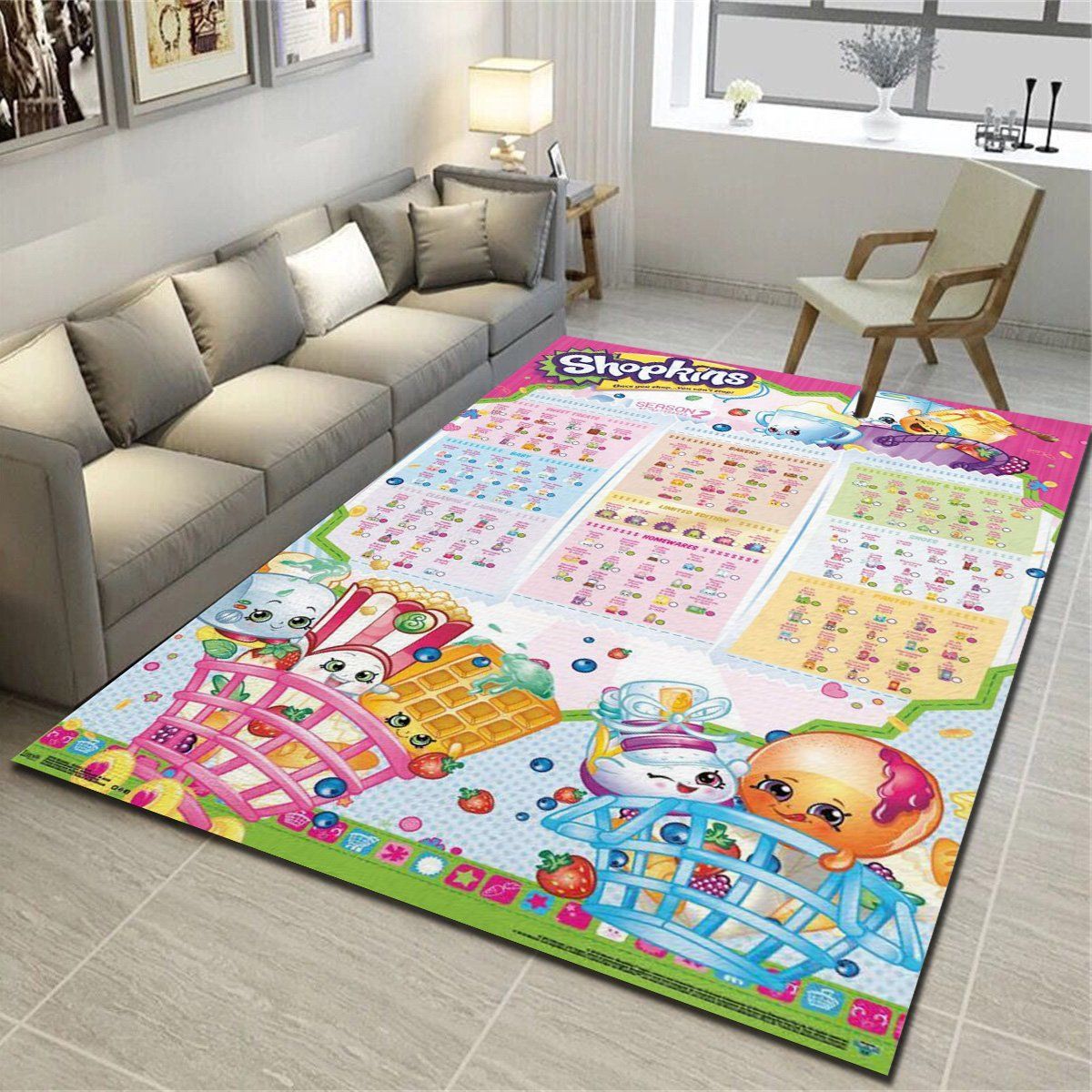 Shopkins Season Grid Area Rugs, Living Room Carpet