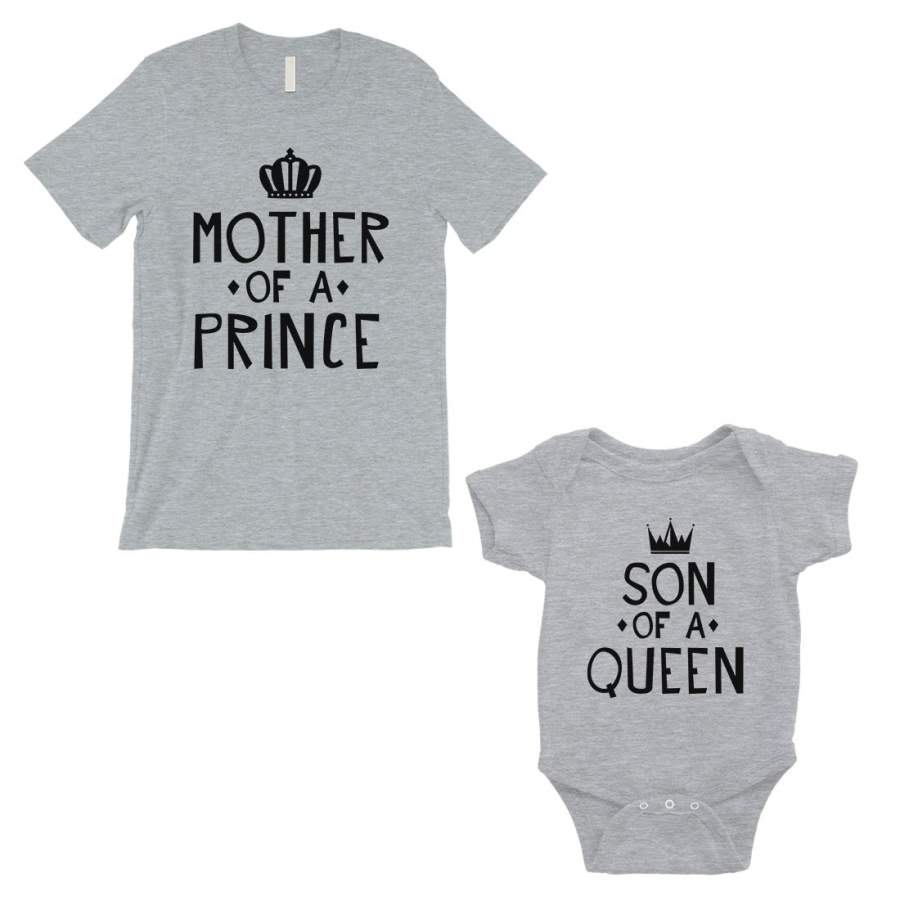 Queen Of Prince Matching T-Shirts Grey For Funny Mother’s Day Gift