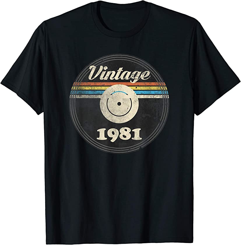 40th Birthday Vintage Vinyl 1981 T-Shirt