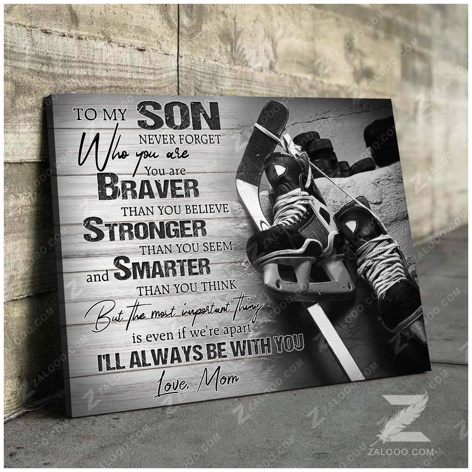 Canvas – Hockey – To My Son – Ill Always Be With You Gift For Family, Wall Art Decor, Canvas Print, Home Decor