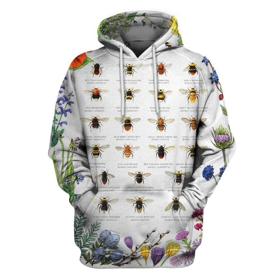 3D All Over Print Bees Hoodie