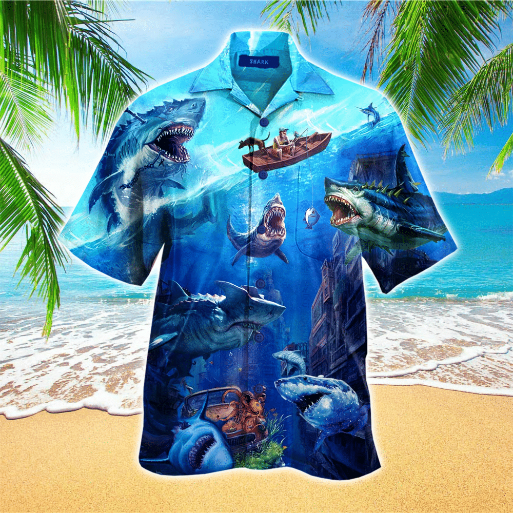 Waybackapparel Aloha Shirt For Shark Lover 3D Hawaiian Shirt