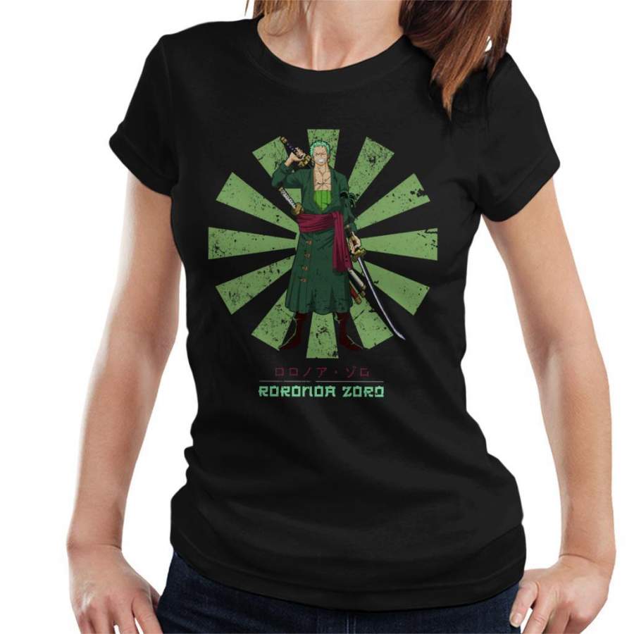 One Piece Roronoa Zoro Retro Japanese Women’s T-shirt