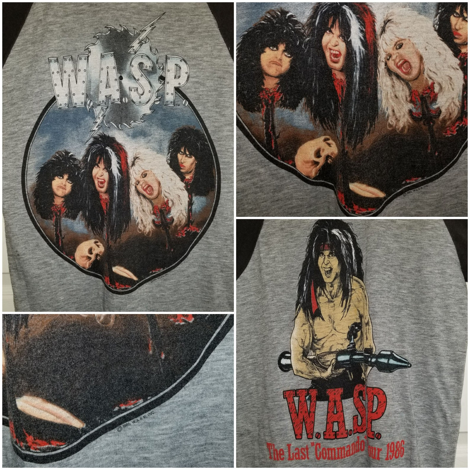 Vtg Wasp 1985 Last Commando Tour Shirt