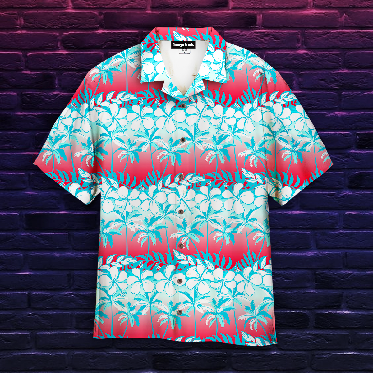 Tropical Palm Tree With Hibiscus Flowers Aloha Hawaii Shirts For Men Women Ha38792