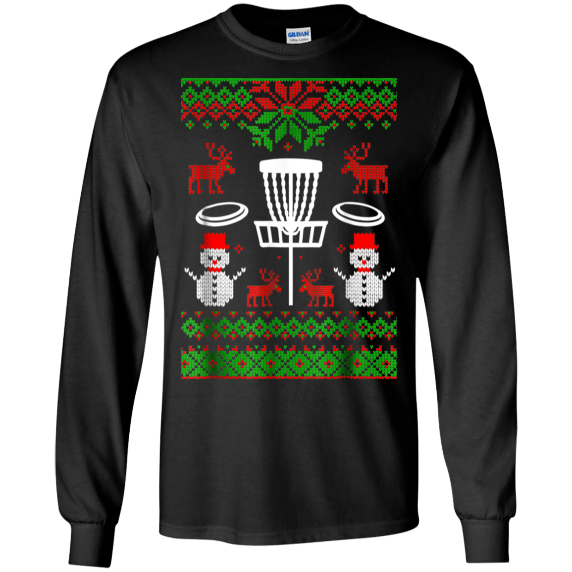 Check out this awesome Disc Golf Ugly Christmas Sweater Funny Holiday T-Shirt G240 Gildan LS Ultra Cotton T-Shirt