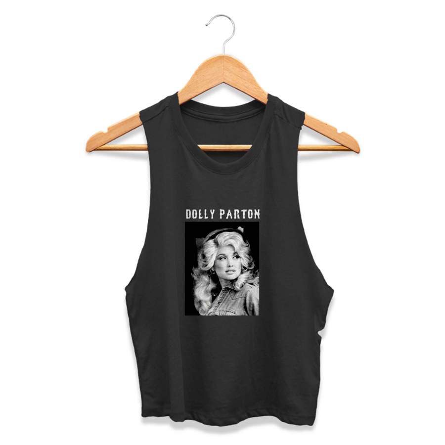 Dolly Parton Band Vintage Look Rretro Cult Feminism Glamour Country CPY Womans Crop Tanktop Tee