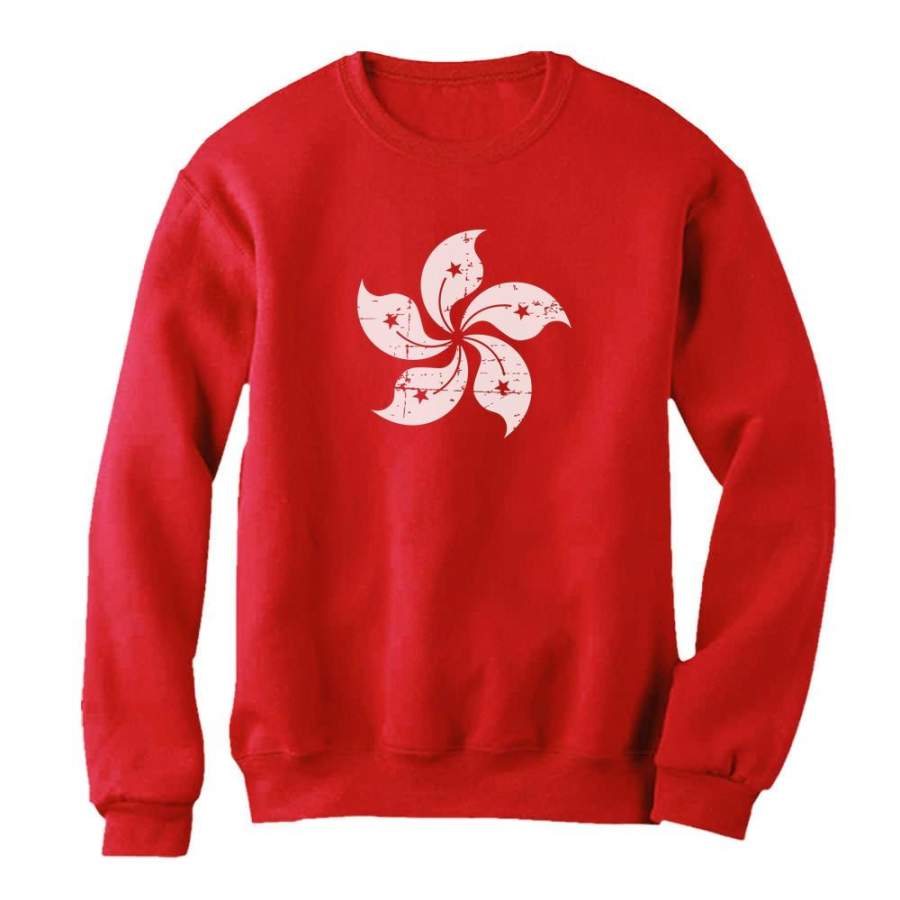 Vintage Hong Kong Flag Women Sweatshirt