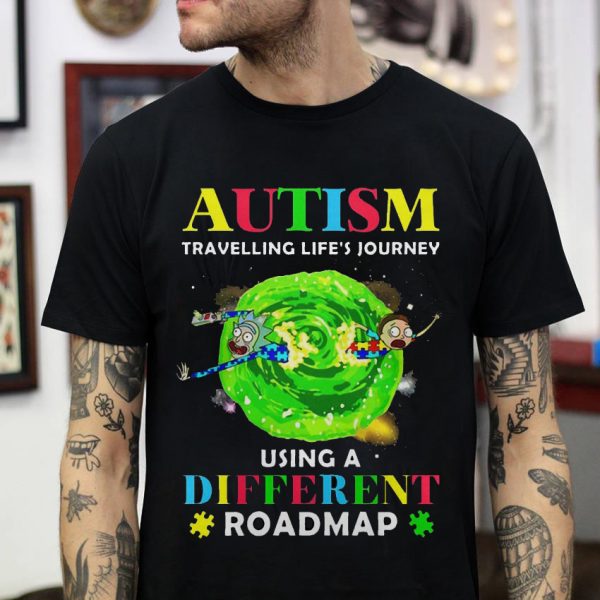 Rick And Morty Autism Shirt Different Roadmap T-Shirt Autism Awareness Gift Hn