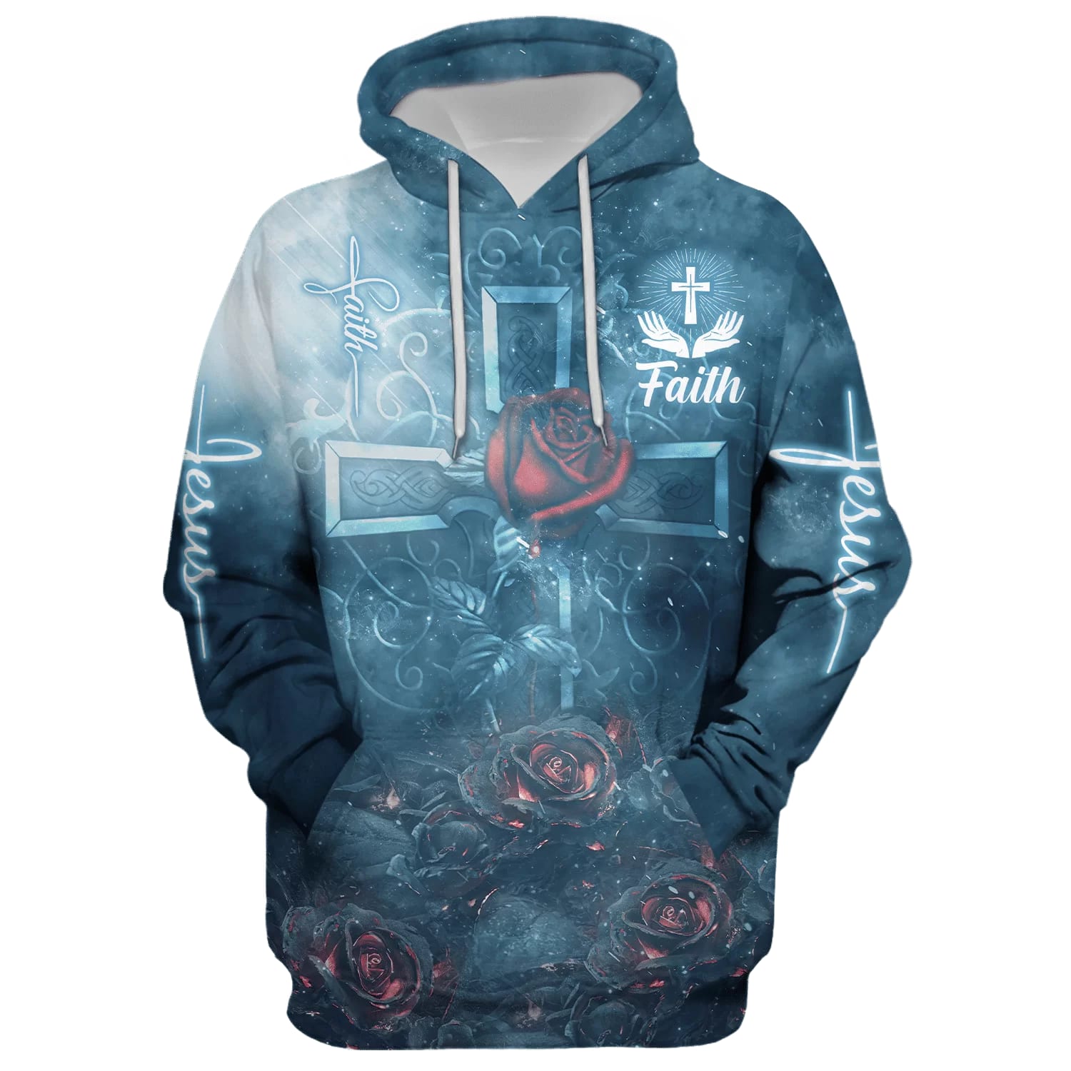 Rose Faith Hoodie Men & Women Christian Hoodie 3D Printed Hoodie
