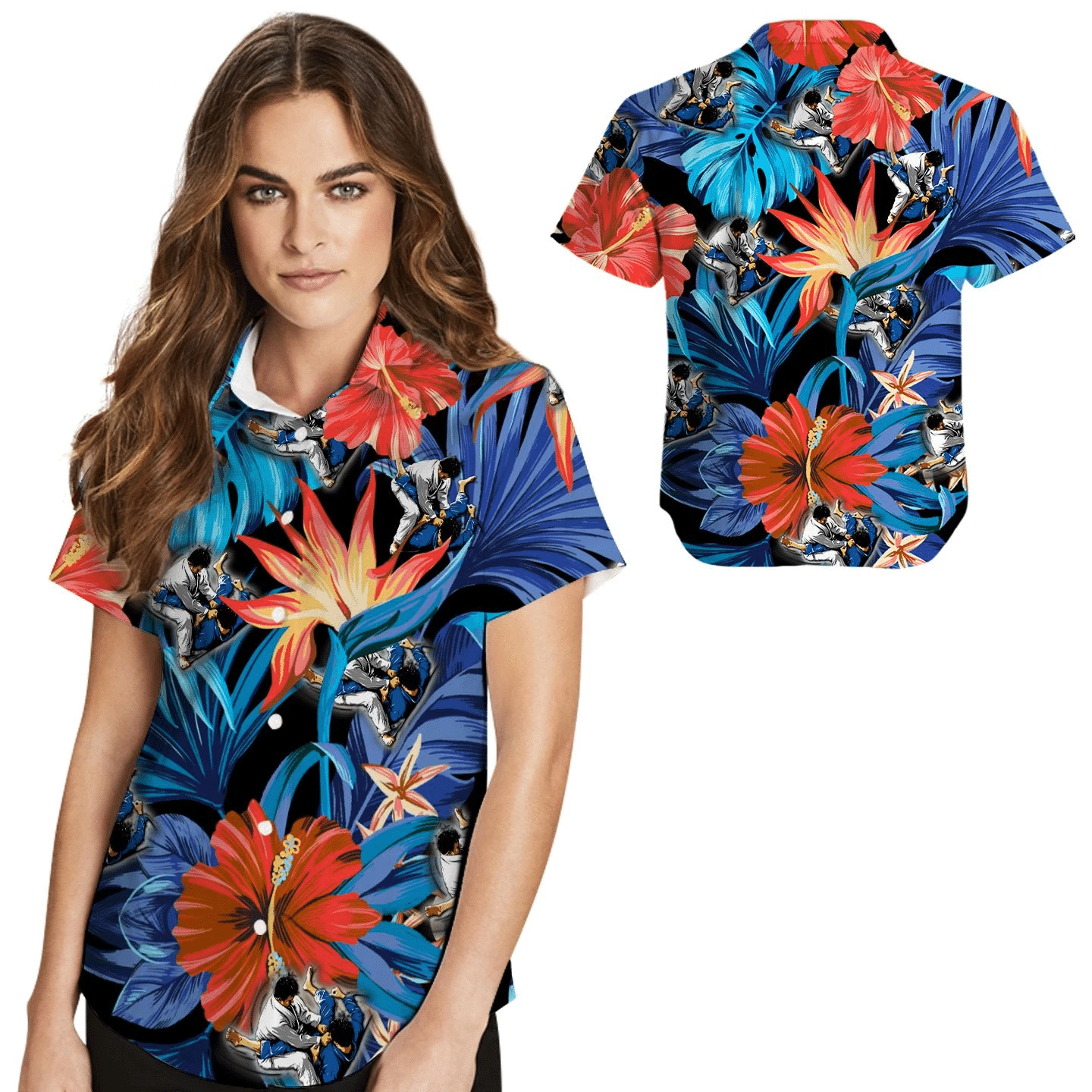 Jiu Jitsu Tropical Leaves Women Hawaii Shirt For Bjj Lovers In Daily Life Ha84307