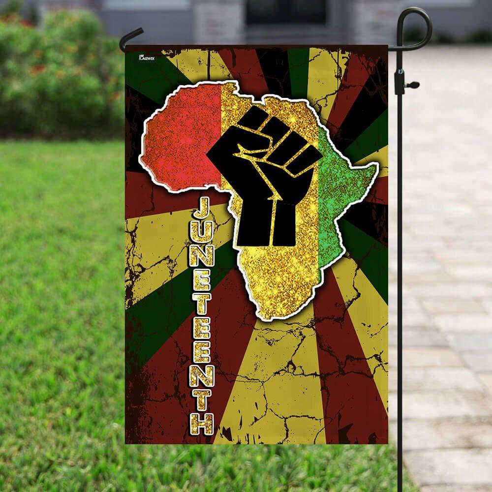 Proud Juneteenth African Flag Gift For Friend Family Decor Decorative Holiday Outdoor Weather Resistant Double Sided Print Yard Patio Lawn