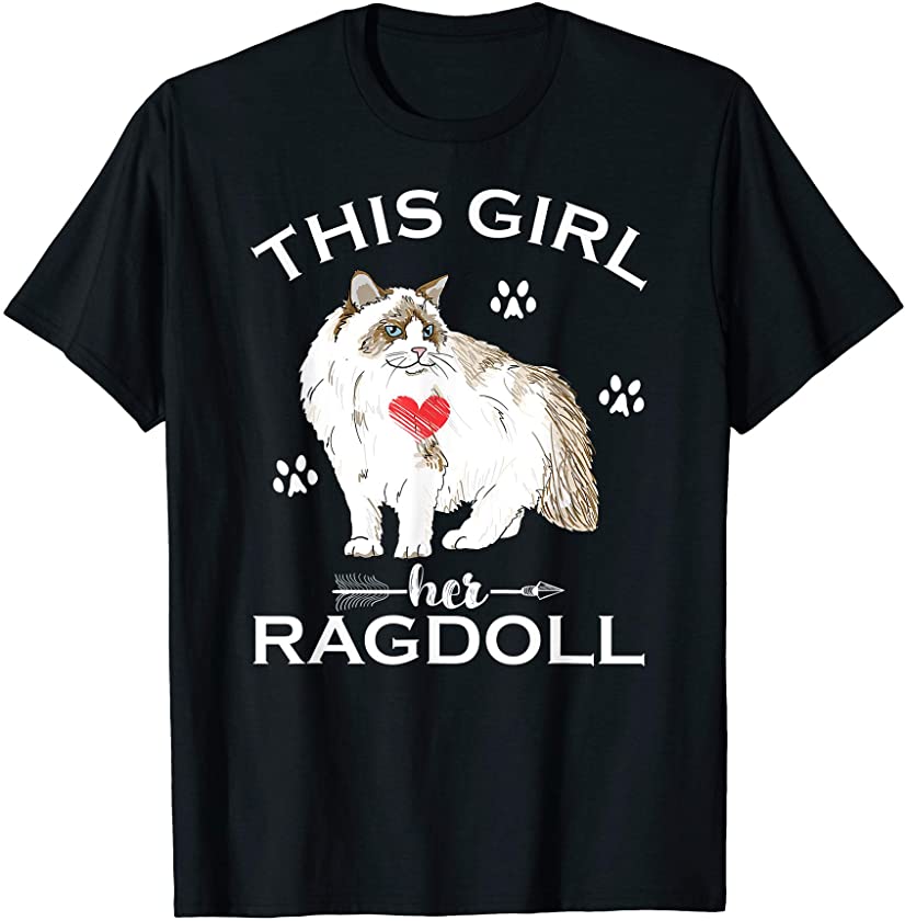 This Girl Loves Her Ragdoll Cat Funny Kitties Kittens Lover T-Shirt