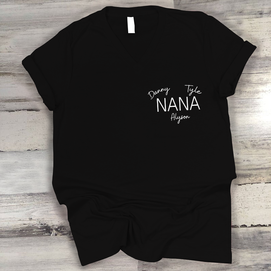 Nana Ands Grandkids Cute V-Neck