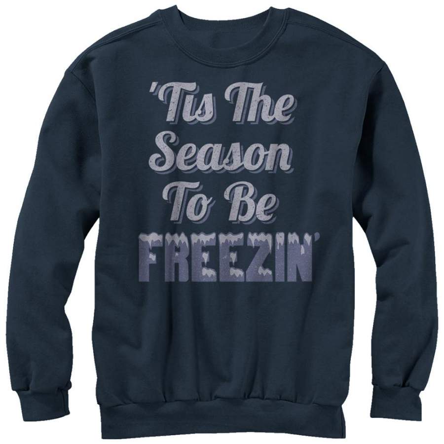 CHIN UP Women’s Season to Be Freezing  Sweatshirt Navy Blue