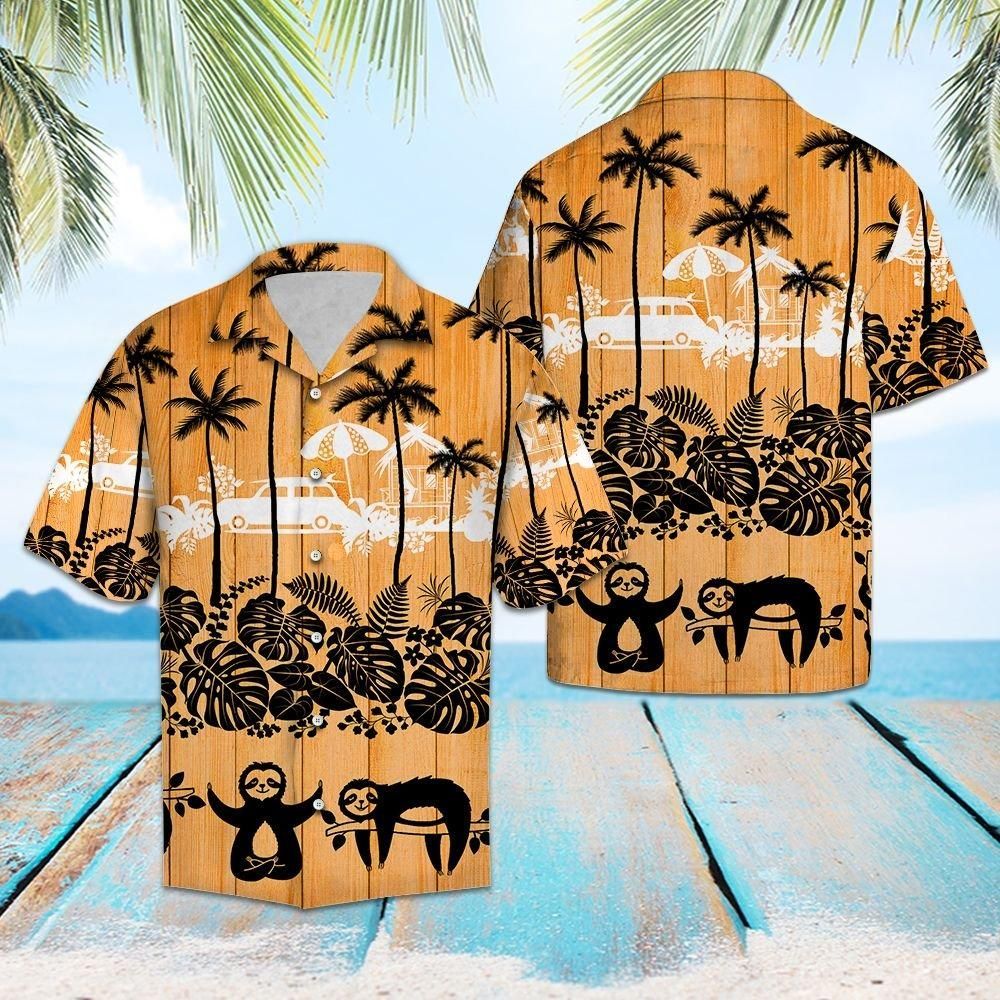 Aloha Shirt Sloth Palm Tree G5720  Hawaiian Shirt