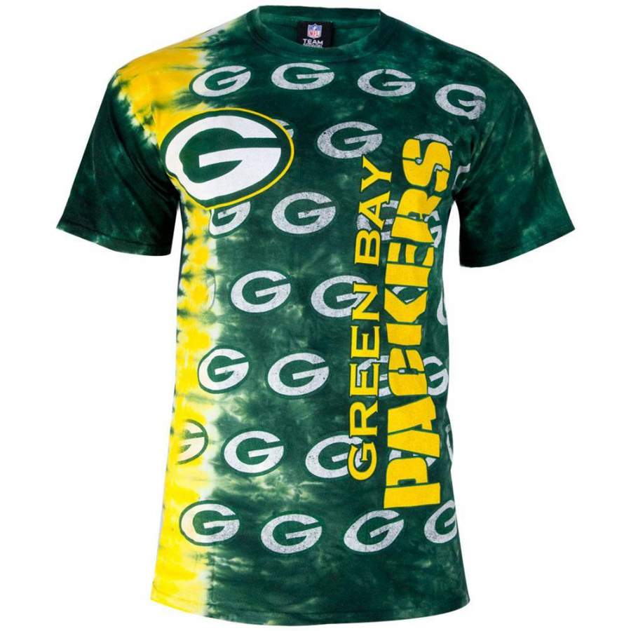 Green Bay Packers – Vertical Tie Dye Adult T-Shirt