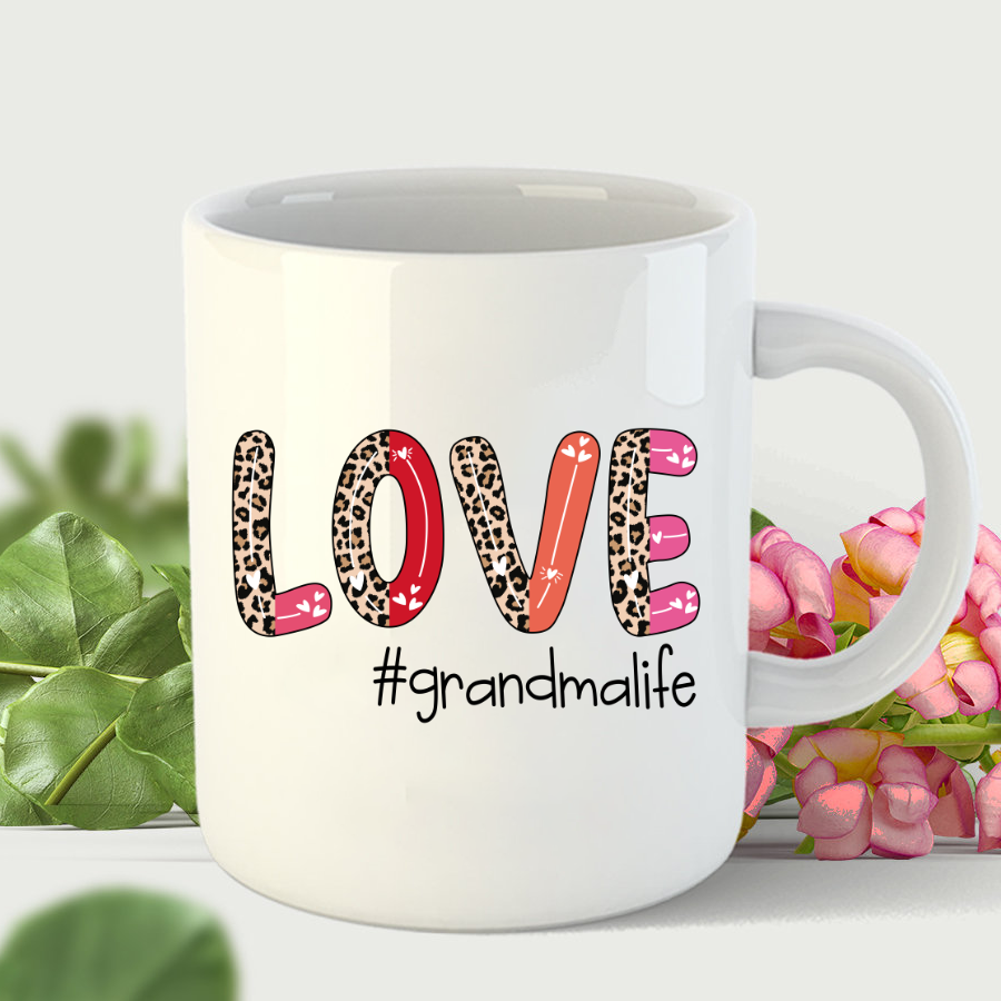 Valentine Leopard Love Grandma Life Shirt Mug