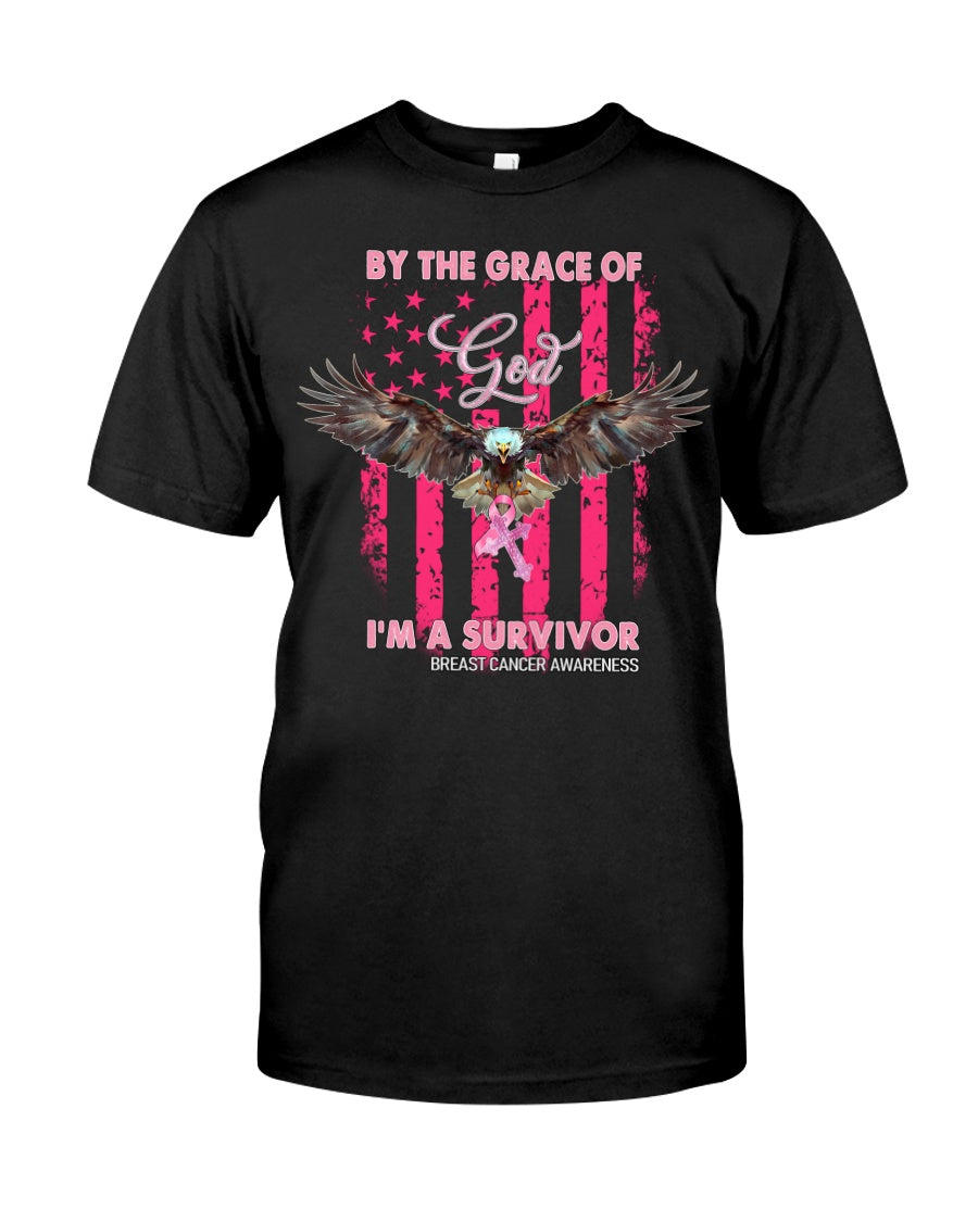 Flying Bald Eagle By The Grace Of God I’M A Survivor – Breast Cancer Awareness Classic T-Shirt