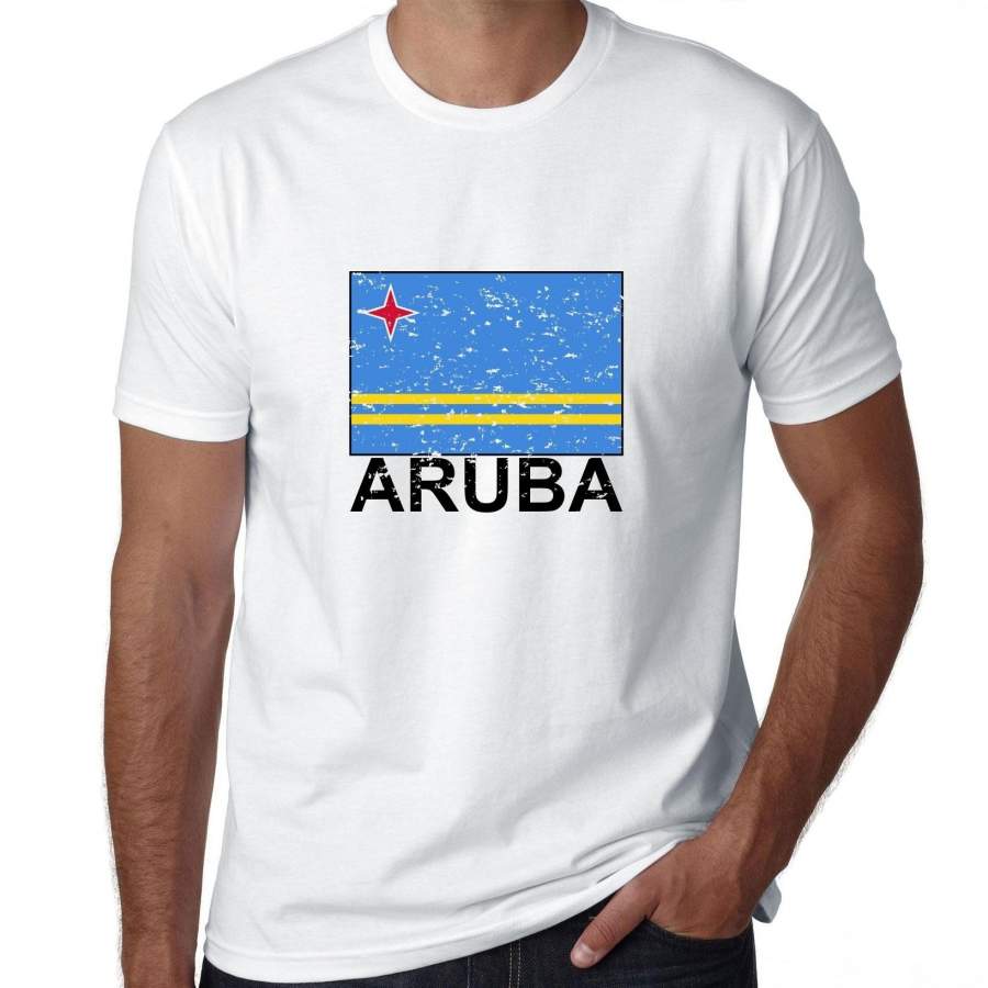 Aruba Flag – Special Vintage Edition Men’s T-Shirt