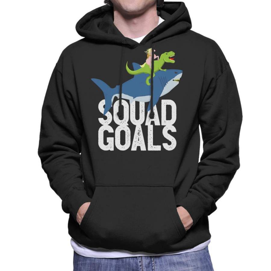 Squad Goals Sloth Shark Unicorn Rex Men’s Hooded Sweatshirt