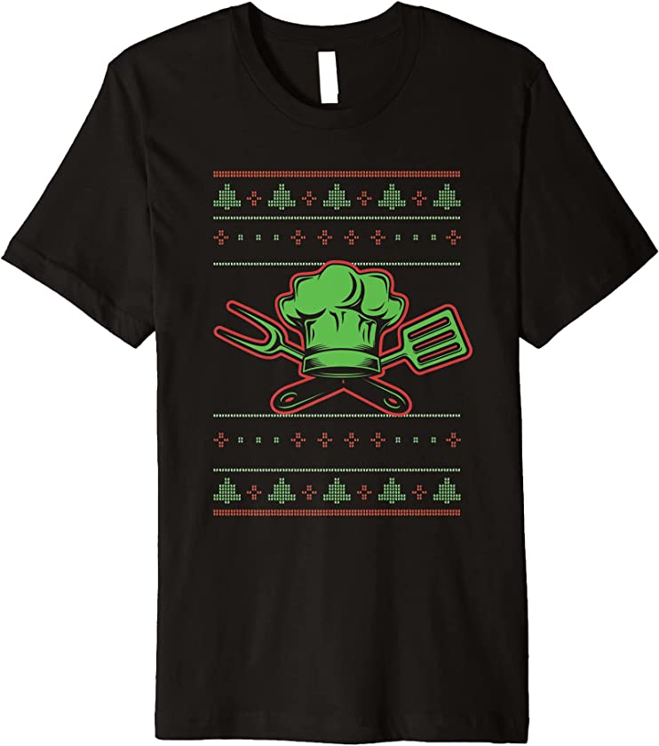 Ugly Christmas X-Mas Cook Chef Santa Claus New Year Kitchen Premium T-Shirt