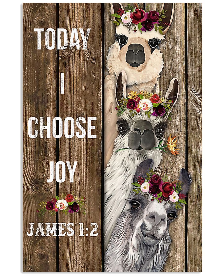 Alpaca Today I Choose Joy Spread Inspiration Poster – Gift For Home Decor Wall Art Print Vertical Poster No Frame Full Size