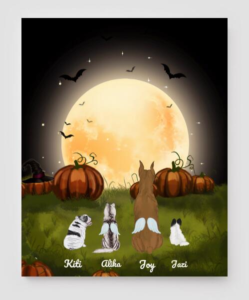 Personalized Canvas, Halloween Canvas And Poster Halloween Gift Custom Dog Pg1251