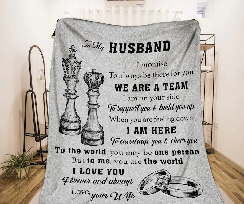 To My Husband Blanket,Queen And King Blanket,From Your Wife, For Husband Family Home Decor Bedding Couch Sofa Soft And Comfy Cozy