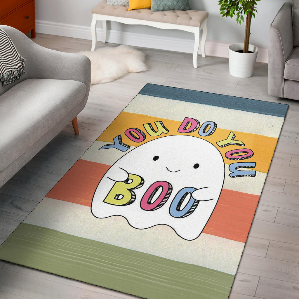 Halloween Area Rug | You Do You Boo Cute Cartoon Ghost Colorful Rugs Home Decor