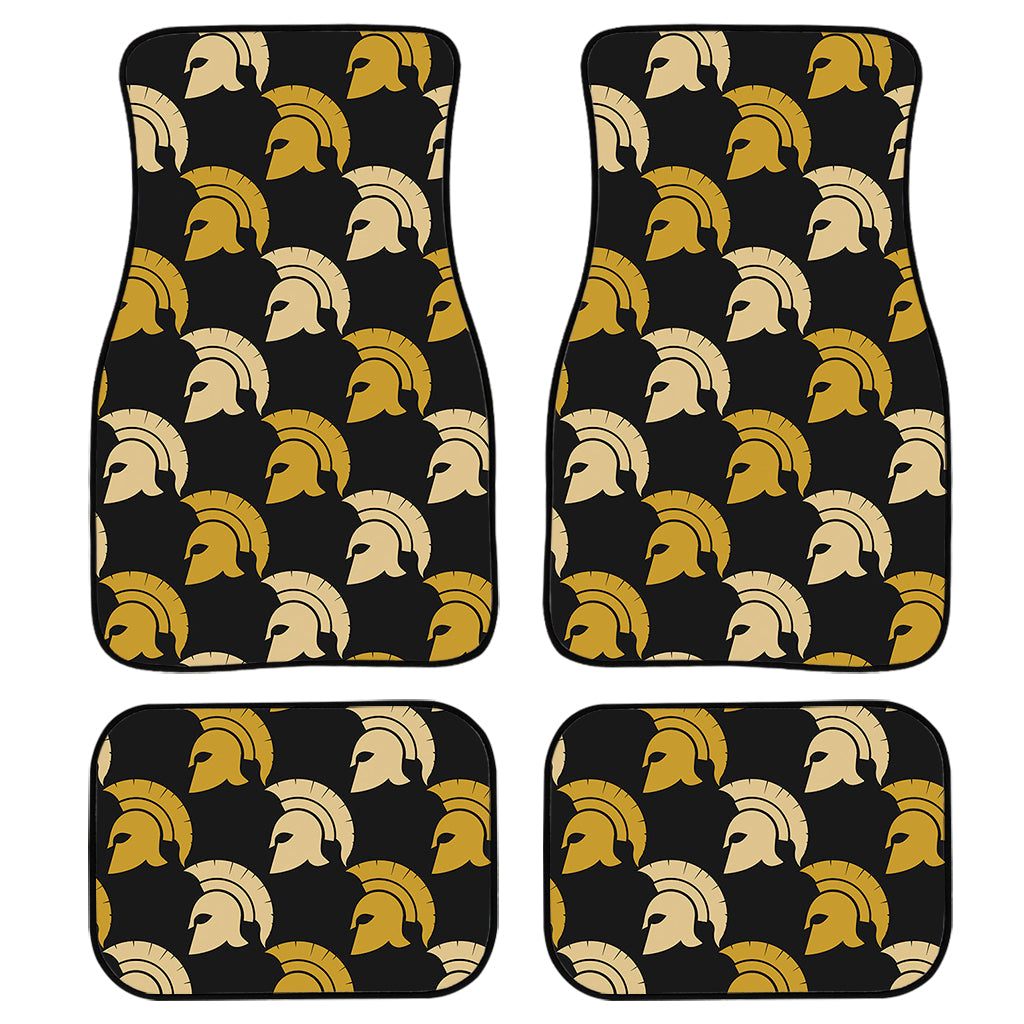 Spartan Warrior Helmet Pattern Print Front And Back Car Floor Mats, Front Car Mat