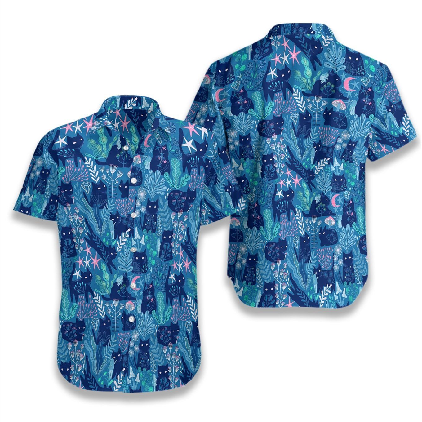 Meowgical Pattern Floral 1007 Hawaii Shirt Ha32515