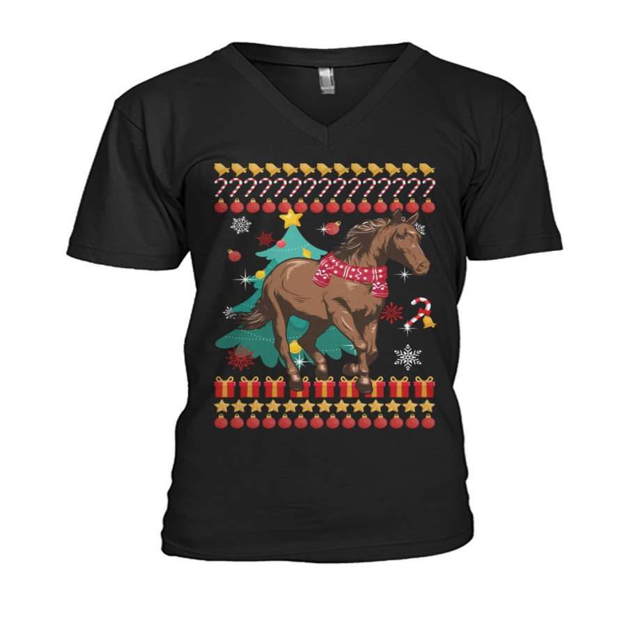 Ugly Christmas Gift For Horse Lovers Guys V-Neck