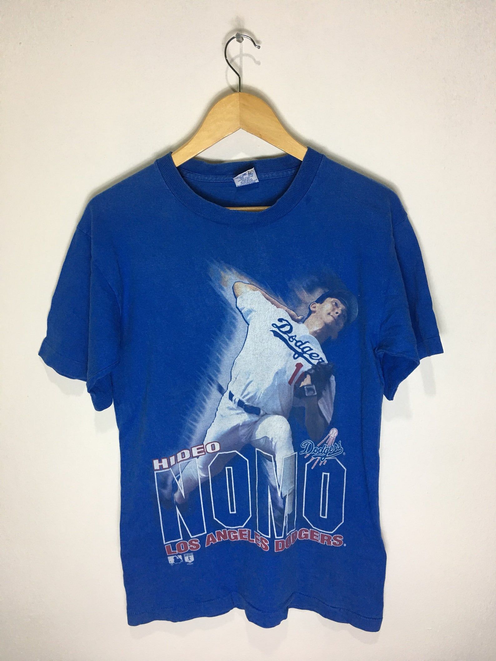 Vtg 90s Hideo Nomo Los Angeles Dodgers Baseball T-Shirt