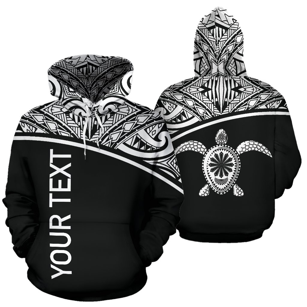 Turtle All Over Custom Personalised Hoodie – Polynesian Black Curve Style – BN09