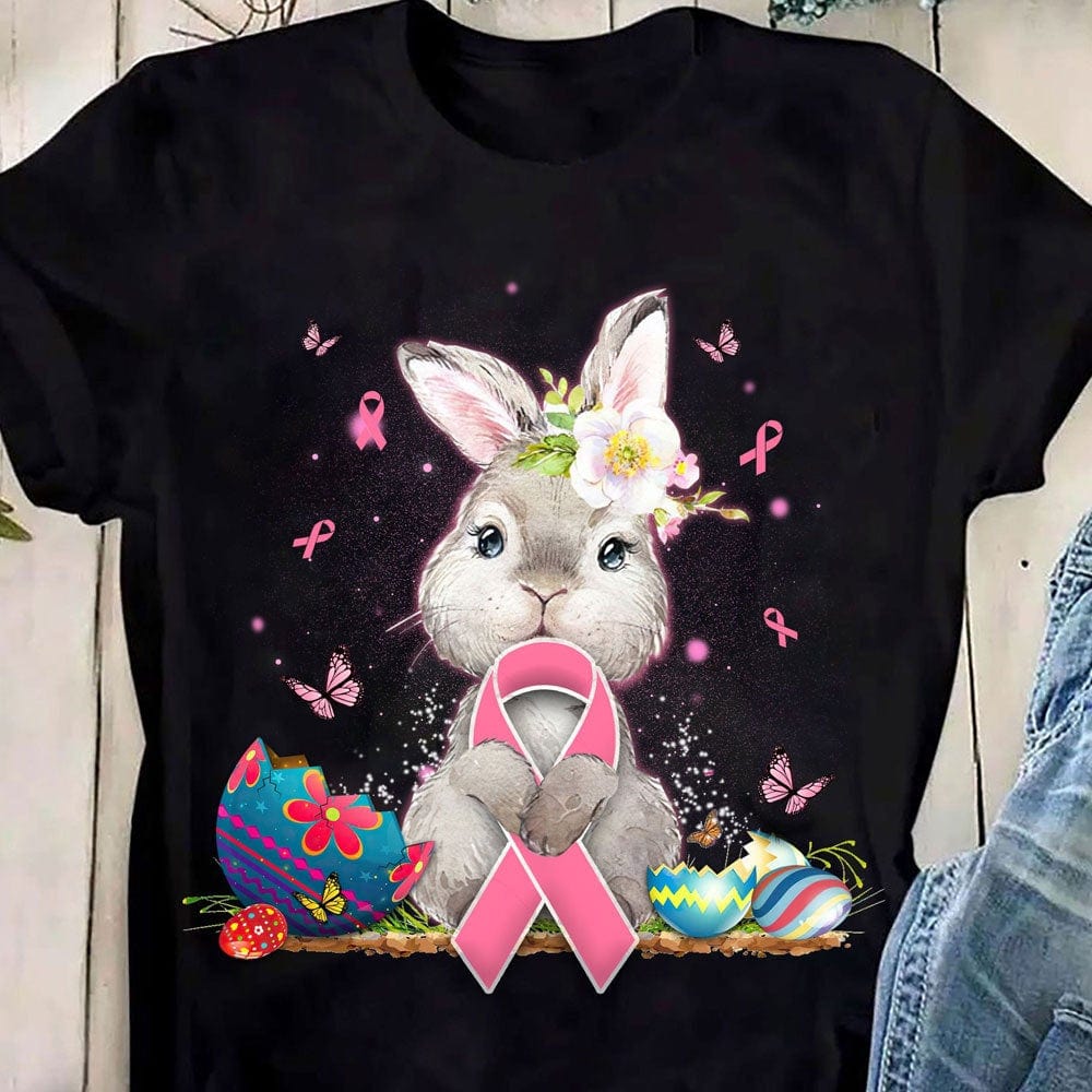 Bunny Easter Breast Cancer Shirts