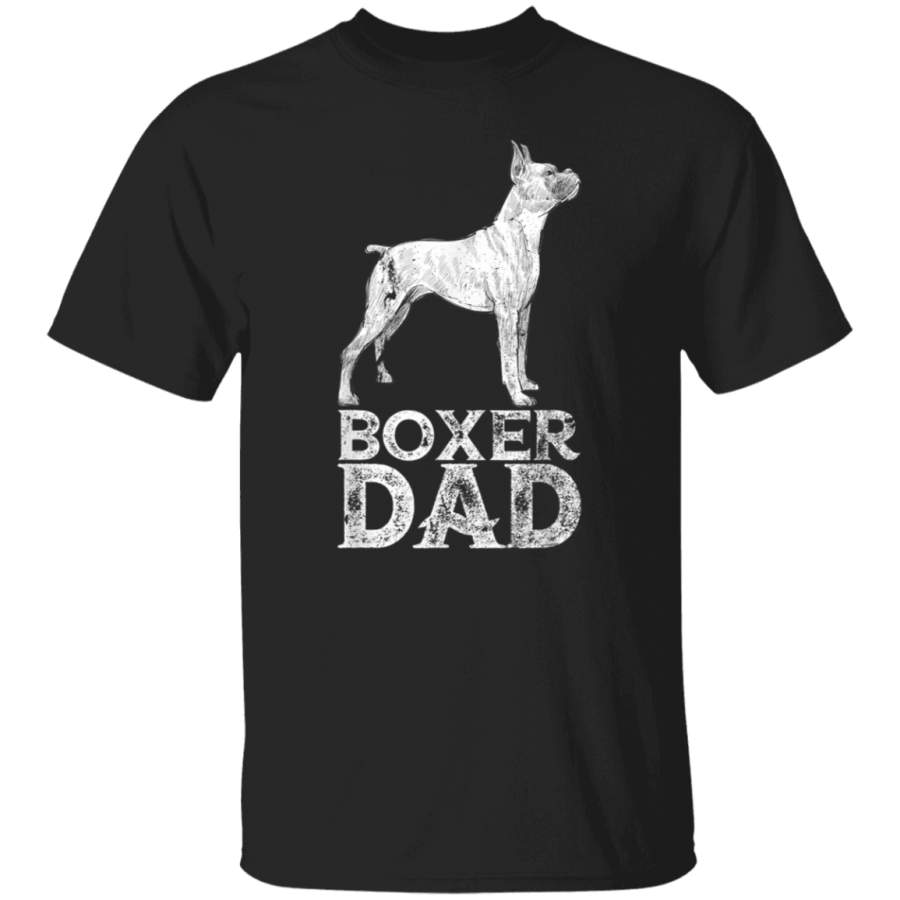 Retro Vintage Boxer Dad Funny Dog Lover Fathers Day Gift Tshirt