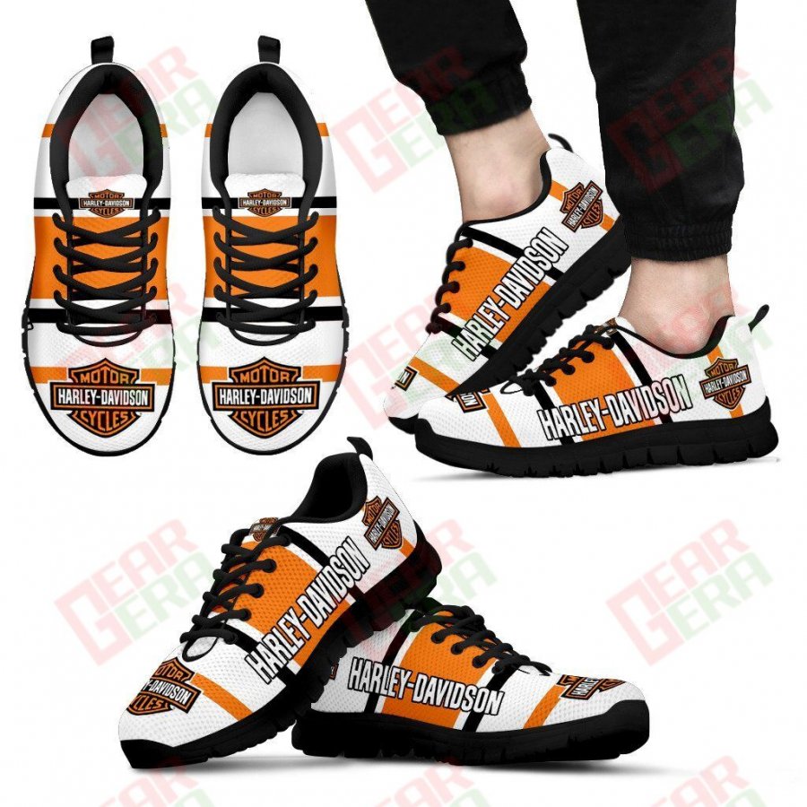 Harley Davidson Sneakers Mens Womens Motorcycle Lovers Custom Print Footwear Casual Riding Shoes GE575