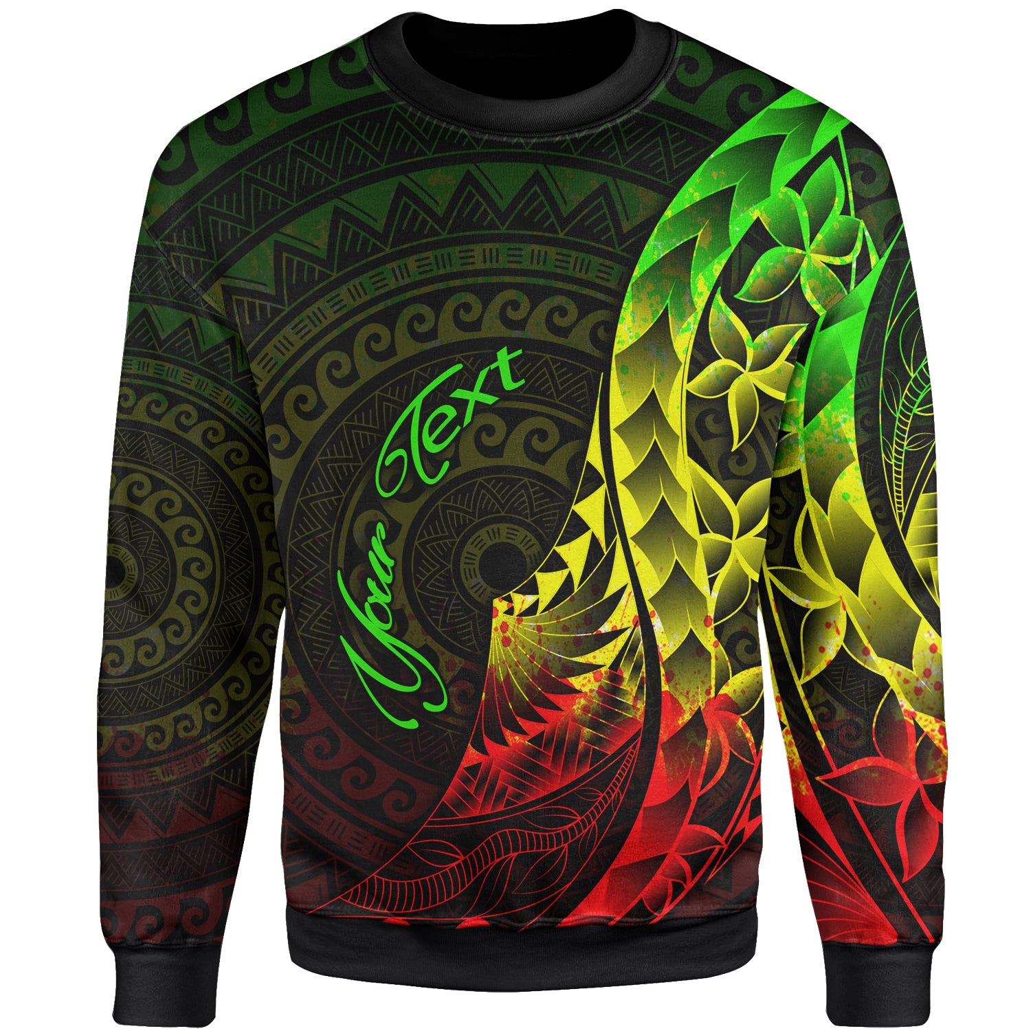 Tokelau Sweatshirt – Custom Personalised Polynesian Pattern Style Reggae Color – BN27