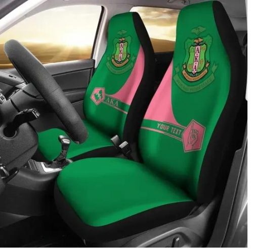 Alpha Kappa Alpha 1908 Emblem Green Personalized Car Seat Cover