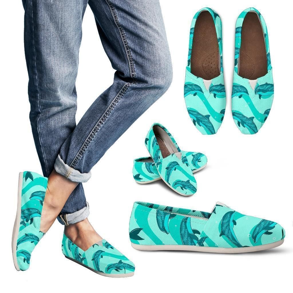 Dolphin Wave Print Casual Shoes Style Shoes For Women All Over Print